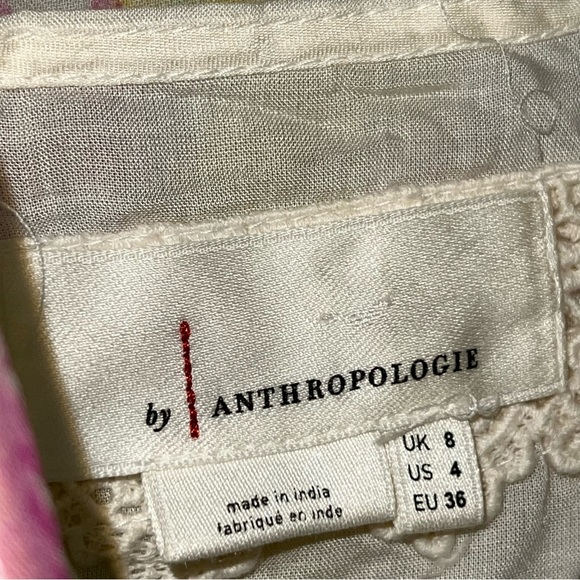 By Anthropologie Watercolor Maxi Dress Size 4 - Picture 13 of 14